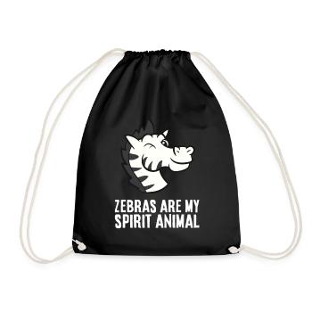Zebras Are My Spirit Animal Love Zebras - Drawstring Bag - black - Front