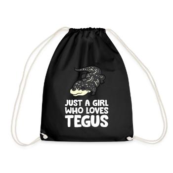 Just a Girl Who Loves Tegus Argentine Black And - Turnbeutel - Schwarz - Vorne