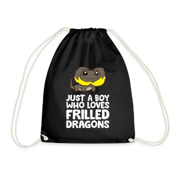 Juste un garçon qui aime les dragons à froufrous ondulés - Sac de sport léger - noir - Devant