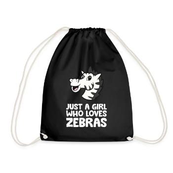 Just a Girl Who Loves Zebras - Drawstring Bag - black - Front