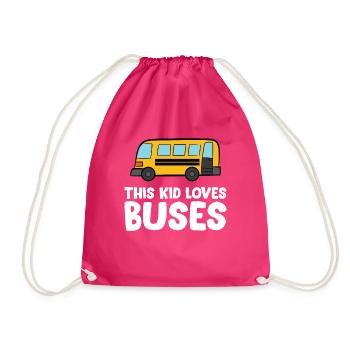 Dieses Kind liebt Busse liebt Schulbusse - Turnbeutel - Fuchsia - Vorne