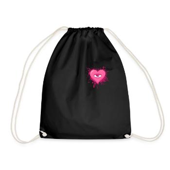 Coquette Esthétique Rose Weirdcore Eye Coeur - Sac de sport léger - noir - Devant