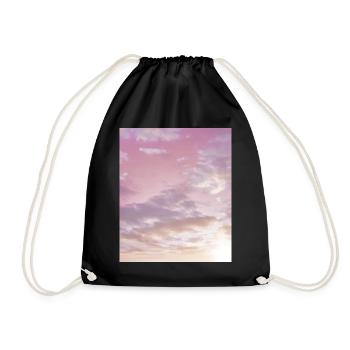 Vintage Pink Cloud Aesthetic Dreamcore Angelcore - Drawstring Bag - black - Front