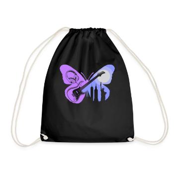 Downtown Girl Aesthetic Butterfly Coquette - Drawstring Bag - black - Front