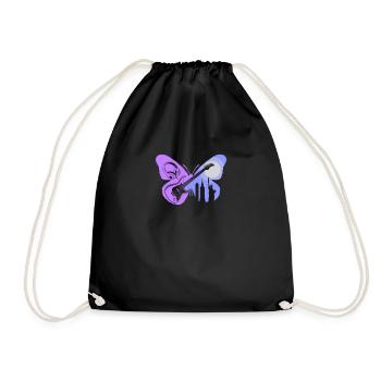 Downtown Girl Aesthetic Minimalist Butterfly - Drawstring Bag - black - Front