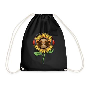 Downtown Girl Aesthetic Sunflower Coquette - Drawstring Bag - black - Front