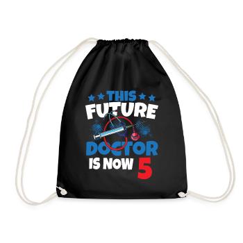 This future doctor is now 5 doctor child 5. - Drawstring Bag - black - Front