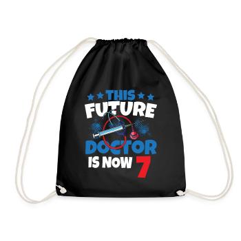 This future doctor is now 7 doctor child 7. - Drawstring Bag - black - Front