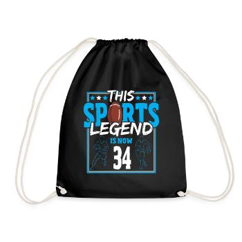 Cette légende du sport a maintenant 34 ans, le rugby à XV 34. - Sac de sport léger - noir - Devant