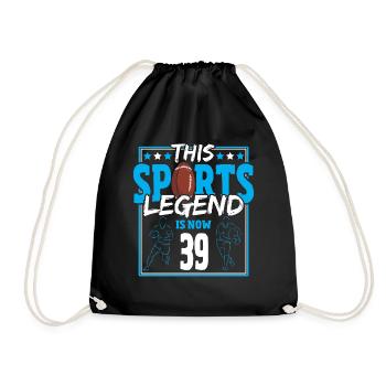 Cette légende du sport a maintenant 39 ans, le rugby à XV 39. - Sac de sport léger - noir - Devant