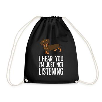 Je t’entends, je n’écoute pas drôle - Sac de sport léger - noir - Devant