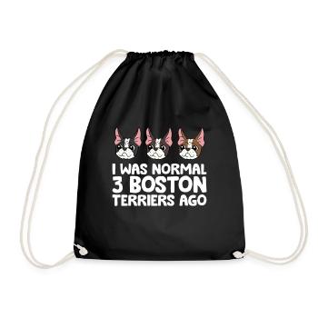 J’étais normal devant 3 Boston Terriers Funny - Sac de sport léger - noir - Devant
