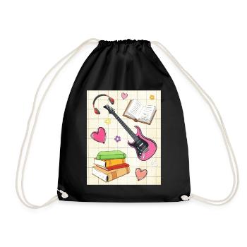 Downtown Girl Aesthetic Pattern Coquette Aesthetic - Drawstring Bag - black - Front