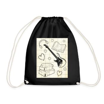 Downtown Girl Aesthetic Pattern Coquette Aesthetic - Drawstring Bag - black - Front