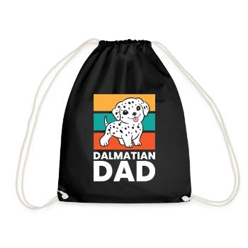 Dalmatian Dog Papa Dalmatian Dad - Drawstring Bag - black - Front
