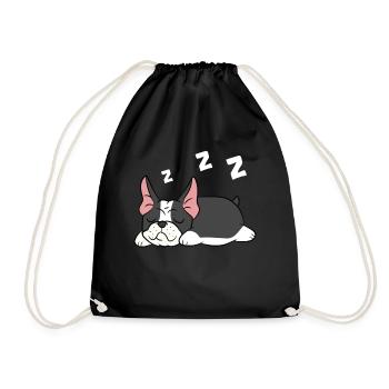 Boston Terrier Pyjama Niedlicher Boston Terrier - Turnbeutel - Schwarz - Vorne