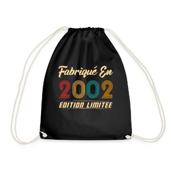 Fabriqué en 2002 Cadeau D’anniversaire - Sac de sport léger - noir - Devant