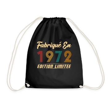 Fabriqué en 1972 Cadeau D’anniversaire - Sac de sport léger - noir - Devant