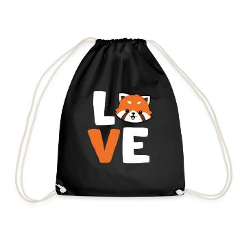 Red Panda Love Animal Red Panda Lover - Drawstring Bag - black - Front