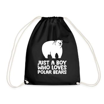 Just a Boy Who Loves Polar Bears - Drawstring Bag - black - Front