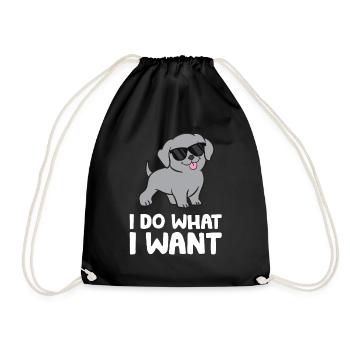 Weimaraner Welpe Ich mache was ich will Lustiger - Turnbeutel - Schwarz - Vorne