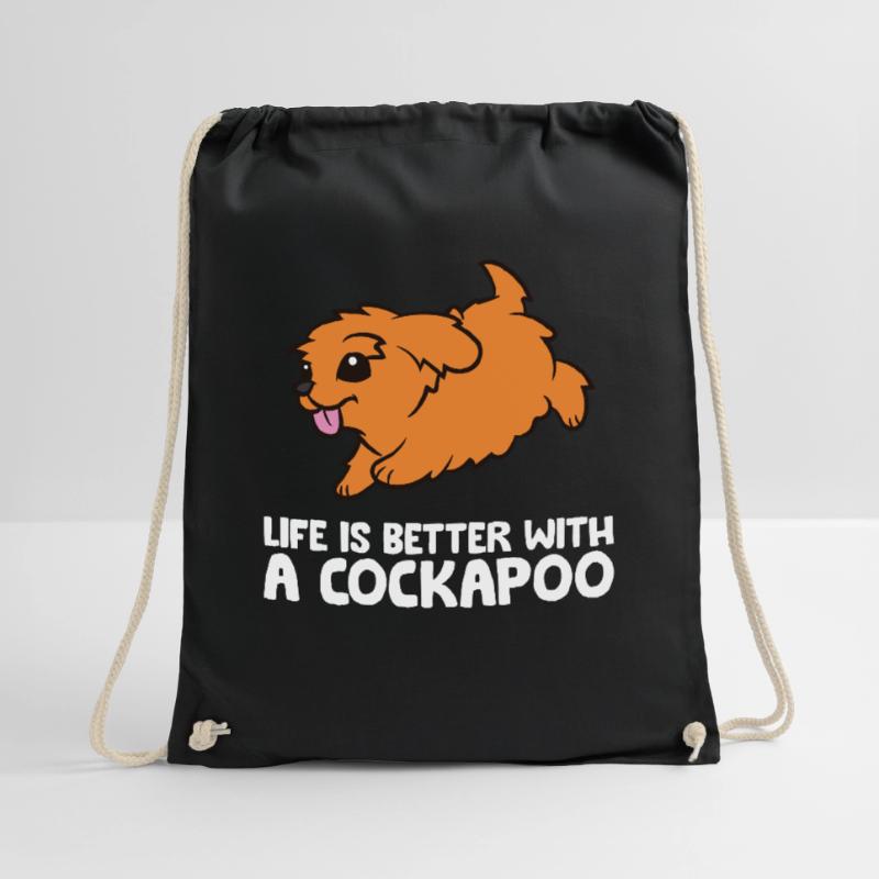 Life Is Better With A Cockapoo Drawstring Bag