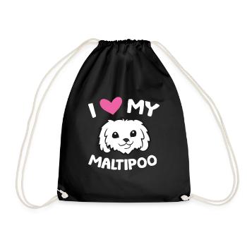 J’aime mon chien Maltipoo - Sac de sport léger - noir - Devant