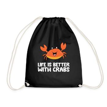 La vie est meilleure avec les crabes - Sac de sport léger - noir - Devant