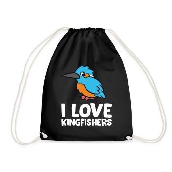 Eisvogel - I love kingfishers - Turnbeutel - Schwarz - Vorne