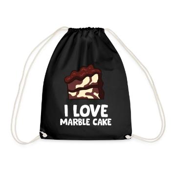 Marble Cake - I love marble cake - Drawstring Bag - black - Front