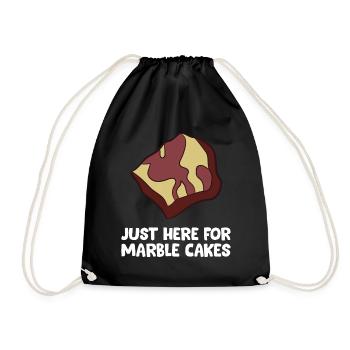 Marmorkuchen - Just here for the marble cakes - Turnbeutel - Schwarz - Vorne