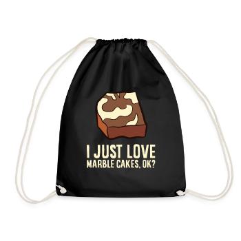 Marmorkuchen - I just love marble cakes, ok? - Turnbeutel - Schwarz - Vorne