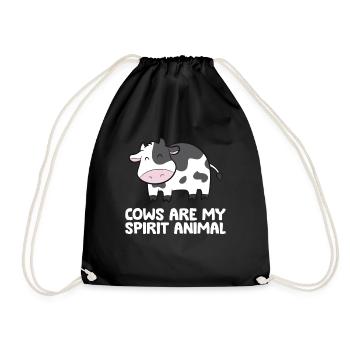 Cattle Cow Cows Are My Spirit Animal - Drawstring Bag - black - Front