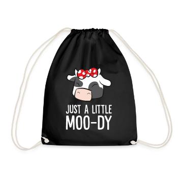 Just A Little Moo-dy Love Cows - Drawstring Bag - black - Front