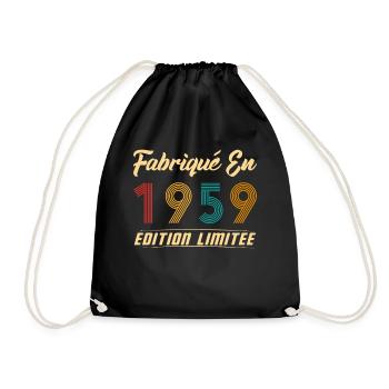 Fabriqué en 1959 Édition limitée Cadeau - Sac de sport léger - noir - Devant