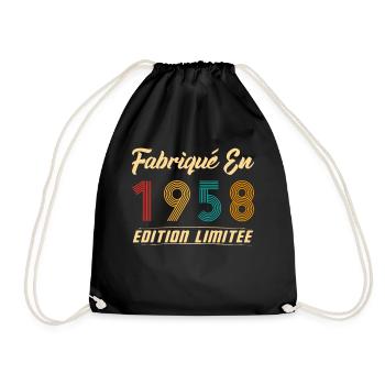 Fabriqué en 1958 Édition limitée Cadeau - Sac de sport léger - noir - Devant