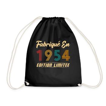 Fabriqué en 1954 Édition limitée Cadeau - Sac de sport léger - noir - Devant