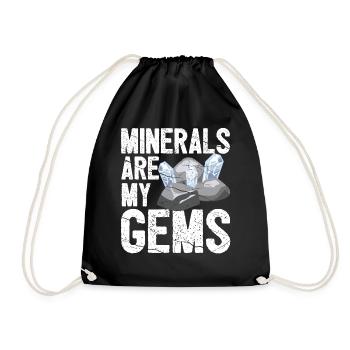 Funny geologist on a stone hunt - Drawstring Bag - black - Front
