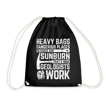 Funny Geology Geologist Rock Hunting - Drawstring Bag - black - Front