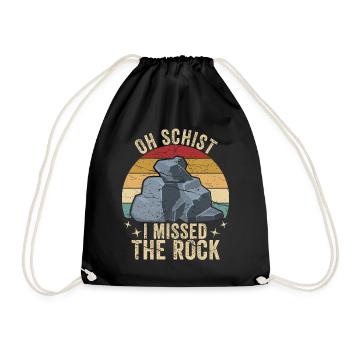 Drôle de géologue à la chasse aux pierres - Sac de sport léger - noir - Devant