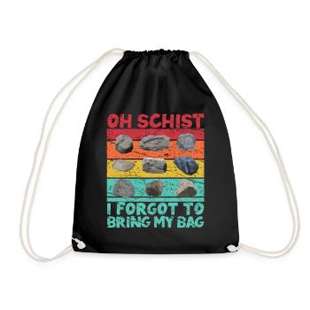 Funny geologist on a stone hunt - Drawstring Bag - black - Front