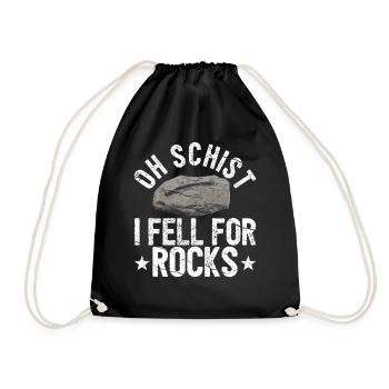 Funny geologist on a stone hunt - Drawstring Bag - black - Front