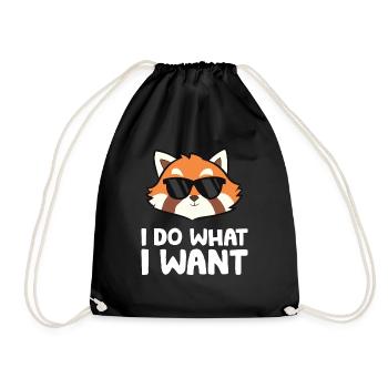 Panda roux avec des lunettes de soleil Je fais ce que je fais - Sac de sport léger - noir - Devant
