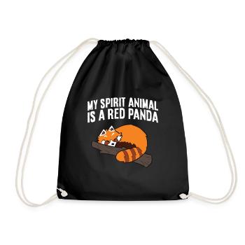 Cute Red Panda My Spirit Animal Is A Red Panda - Drawstring Bag - black - Front