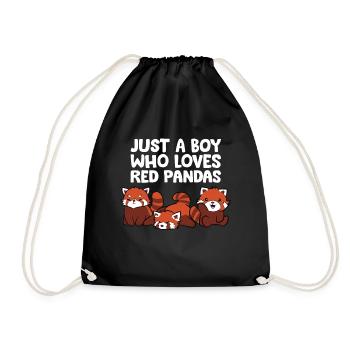 Just a Boy Who Loves Red Pandas - Drawstring Bag - black - Front