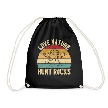 Drôle de géologue à la chasse aux pierres - Sac de sport léger - noir - Devant