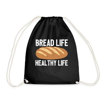 Funny bread baker - Drawstring Bag - black - Front