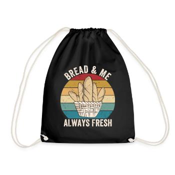 Funny bread baker - Drawstring Bag - black - Front