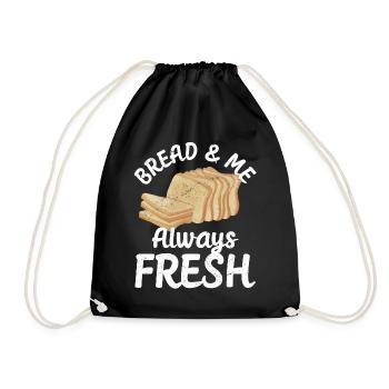 Funny bread baker - Drawstring Bag - black - Front