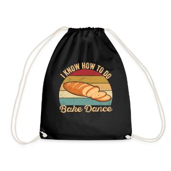 Funny bread baker - Drawstring Bag - black - Front